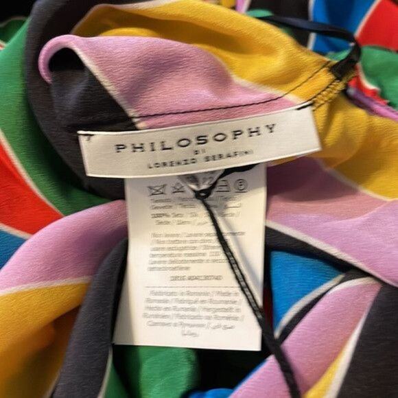 Philosophy di Lorenzo Serafini Long one shoulder dress multi colored - Picture 9 of 13